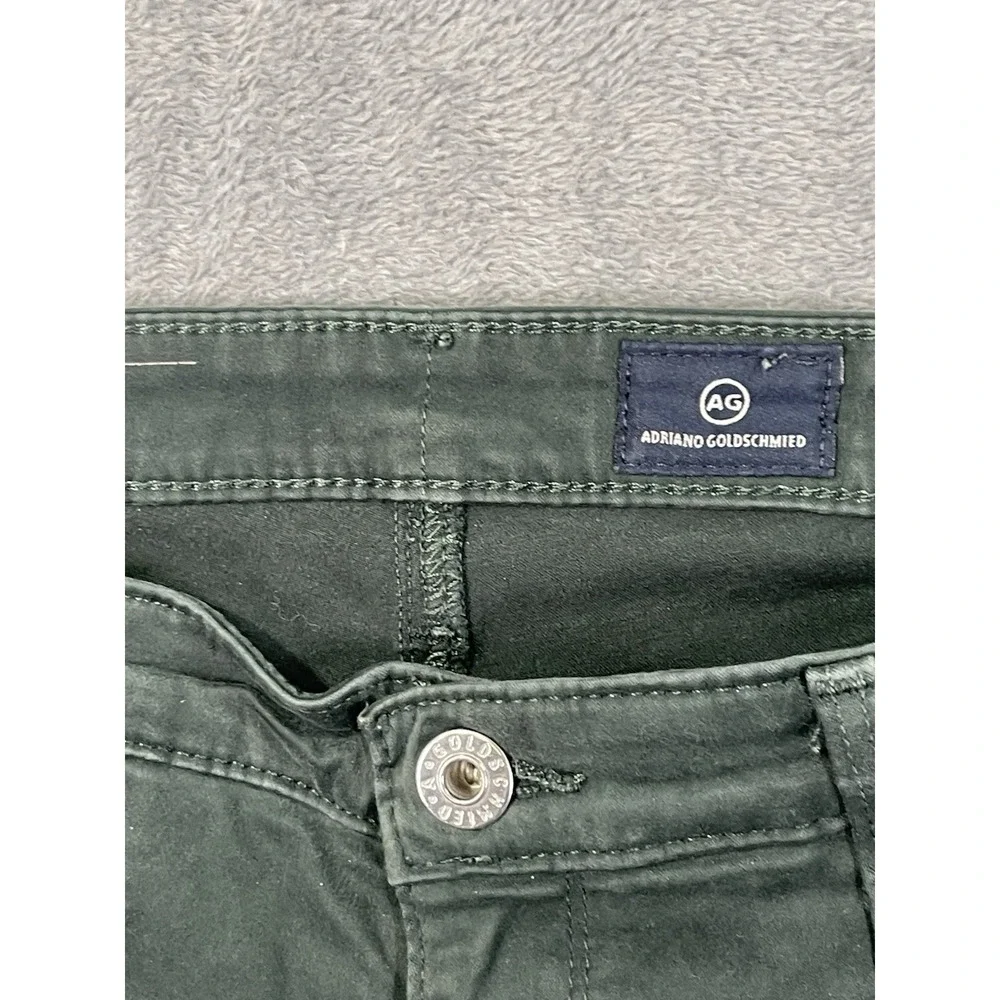 AG Adriano Goldschmied Chino Pants Womens 28R Green Soft Suede Skinny Ankle - Picture 7 of 9